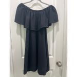 ANINE BING  Flowy Off The Shoulder Black Cotton Linen Blend Mini Dress Sz XS Photo 1