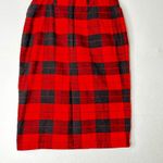 Palmetto's Plaid Red and Black pencil Skirt vintage size 7 Photo 2