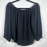 EXPRESS  Black Lace Off Shoulder Top Medium 3/4 Sleeve‎ Romantic Dressy Chic Photo 5