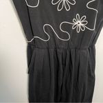 Vintage PG Collections Ginger Bort Jumpsuit Black White Embroidered Photo 3
