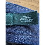 Ralph Lauren LRL Jean Skirt Women Size 4 Leather Trim Full Zip Knee Length Photo 3