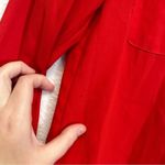 H&M Red Quarter Button Down Long Sleeve Top Size 2 Photo 7