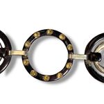 Chico's Chico’s Gold Black Enamel Link Disc Belt Chain Waist Hip Statement Accessory Photo 6