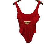 Newport News VTG  Sun Streak Textured Red Tank Swim Suit Sz 14T Fully Lined Beach Photo 1