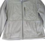 Columbia Soft Shell Full Zip Jacket Fleece Nylon Womens Medium Light Gray XL6717 Photo 3