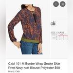 CAbi Border Wrap Snake skin Print Blouse - Size XS Photo 6