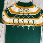 Vintage JCPenney green yellow knit sweater grandpa style Photo 2