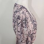 AQUA  Pink Snakeskin Cropped Wrap Blouse Size Medium NWT Snakeskin Top Photo 2