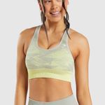 Gymshark Gray and Yellow Racerback Sports Bra Photo 0
