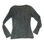 Affliction Afflicition women's medium long sleeve acid wash shirt gray black cutout mesh y2 Photo 1