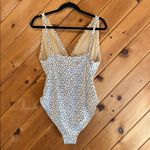 Old Navy  ruched black & white cheetah print one piece swimsuit Photo 3