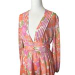 VICI Collection Floral Long Sleeve Chiffon Babydoll Dress Medium Wedding Flowy Photo 7