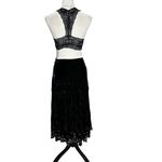 INC Crushed Black Velvet Sequin Maxi Skirt Size 2 | Y2K Boho Goth Holiday Party Photo 2