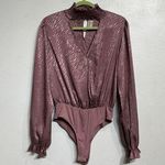 Peach Love California Pink Long Sleeve Bodysuit Sz S Photo 0