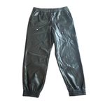 Banana Republic  Black Faux Leather Elastic Tie Waist‎ Pants Women's Size Medium Photo 2