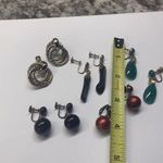 Lot Of 5 Costume Earrings Vintage Clip On Screw On Dangle Drop Some Beaded Photo 3