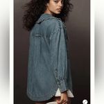 Anthropologie  Pilcro Frill Collar Denim Button Down Shirt Photo 2