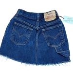 Hudson Jeans aligrace Levi's 501 Denim Mini Skirt Raw Hem SIZE 23 Reworked Unique $258 NEW Photo 4