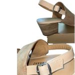 Lucky Brand  Gewel Nubuck Cobblestone Leather Block Heel Slingback Sandals size 9 Photo 4