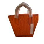 Dooney & Bourke  purse Orange Woven Leather Tote Bag With Tag & Strap NWT‎ Photo 1
