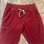 FIGS  Zamora Jogger Scrub Pants Burgundy Drawstring Waist Slim Fit Large Tall Photo 6