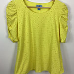CeCe  Eyelet Puffed Sleeves Blouse Size Small Photo 0