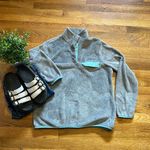 Jachs Jach’s Women’s Small Gray Teal Button Long Sleeve Textured Pullover Sweater Photo 0