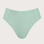 BERLOOK Cyan Ribbed Seam Full Coverage Bikini Bottom ONLY 21 Blue Size XS Photo 4