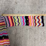 Coriresha Multicolor Striped Open Knit Bell Sleeve Cardigan Sweater Black Size XL Photo 6