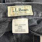L.L.Bean Women's Black High Rise Relaxed Fit Straight Leg Denim Jeans Size 8R Photo 3