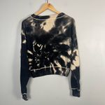 Natural Life  Tie Dye Black Cream Cotton Knit Sweater Cropped Sz L Boho, hippie Photo 2