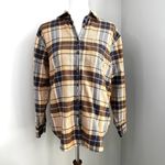 st. john's bay St John’s Bay Brown Flannel Button Down Dress Shirt Photo 5