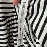 Free People Beach XS Cream Black Knit Striped Ruffle Knit Top Blouse Cap Sleeve Photo 7