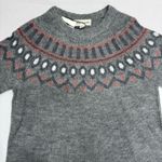 Cotton Country Sweater Gray & Rose Fair Isle Apres Crewneck Cabincore Cozy Comfy Photo 1