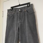 Levi's  HIGH WAIST BLACK WASH CROPPED RAW HEM JEANS SIZE 29 X 26 Photo 1