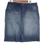 st. john's bay Y2K St. John’s Bay Stretch Denim Slit Skirt Women Size 16 5-Pocket‎ Classic Blue Photo 0