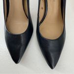 Antonio Melani 7M Black Leather Women's Pumps Shoes High Heels Pointed Toes Photo 3