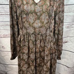Sandy & Sid Sandy &‎ Sid New York Dress L Snakeskin Print Long Sleeve V Neck Photo 0