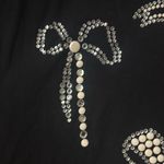 Karl Lagerfeld Black Embellished Short Sleeve Tee Photo 2