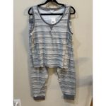 Splendid  Women's Tank Top Shirt and Jogger Pant Pajama Set Size Large Striped!!‎ Photo 2