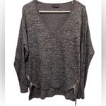 EXPRESS  Women’s Medium Gray Sweater with Zipper Accents Photo 0