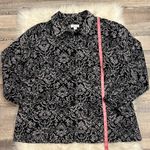 Denim & Co | d & co stretch corduroy jacket damask print L Black Size L Photo 7