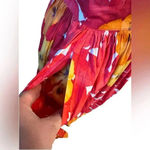 Vintage Hauber Sporting Life Floral Button Front & Back Germany Size 8 Red Photo 4