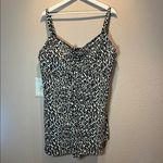 Swimsuits for All Women’s Leopard Print Swim Dress Size 24 Black Photo 1