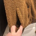 Blank NYC Sherpa Varsity Bomber Jacket Buttons Large Brown Black‎ Photo 7