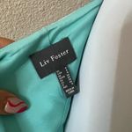 Liv Foster Womens US 4 Blue Pink Floral Abstract Ruffle V Neck Satin Maxi Dress Photo 5