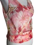 Carlisle Silk Top Women Size 10 Pink Sheer Floral Cowl Neck Fairy Old Money Photo 10