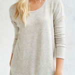 Urban Outfitters Silence + Noise UO Hannah Chiffon Trim Tunic Sweater Tan Beige Medium Pullover Photo 0