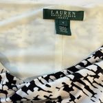 Ralph Lauren Black White Geo Faux Wrap Tie 3/4 Sleeve Stretch Sheath Dress 4 Photo 7