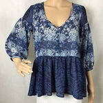 Urban Outfitters UO Ecote Sheer High‎ Low Peasant Top Blouse Photo 0